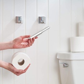 Sliver Paper Toilet Holder Replacement Rod Toilet Paper Holder Roller Stainless Steel Toilet Paper Holder Spring Loaded Paper Holder Roller Toilet Paper Spring Rod Bathroom Hardware