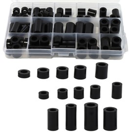 GIVIHGETI 80-Piece ABS Spacer Set, Spacer Sleeves for M6 M8 Screws, Nylon Spacers, Plastic Spacers, Insulation Washers, for Electric Screws, Switches and Sockets