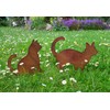 B2S BACK2SEASON Metal Stake Cat Rust Look Lawn Stake Garden