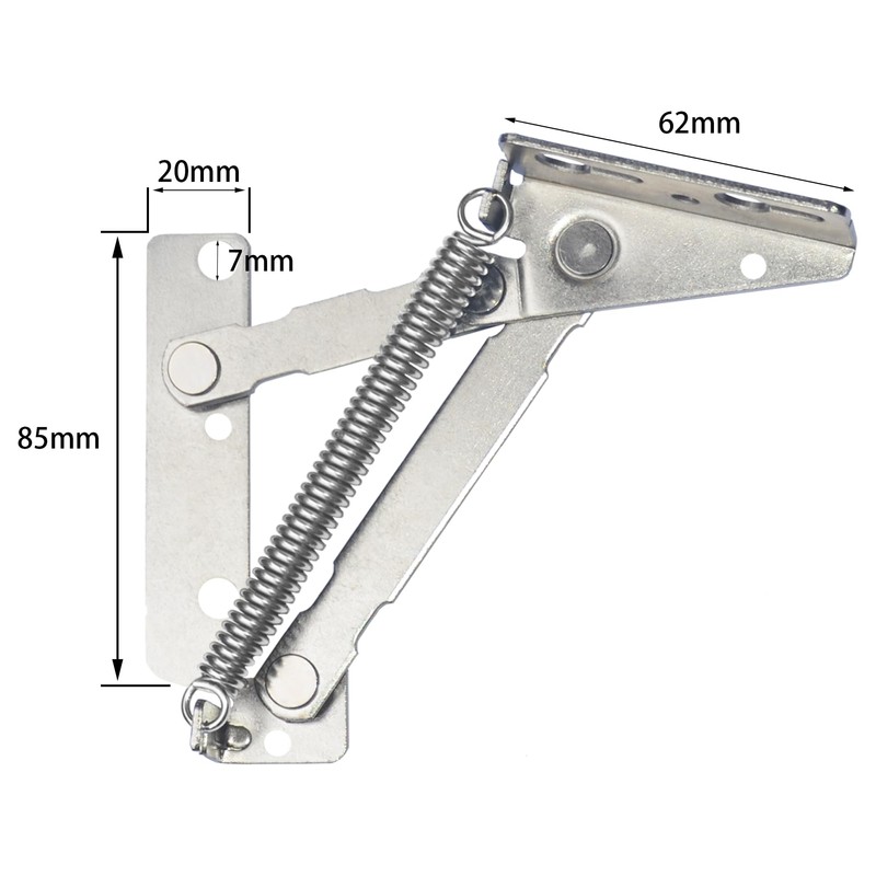 2 PCS 80 Degree Foldable Cabinet Hinges,Spring Hinges Lifting Brackets
