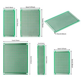 DEYUE 40PCs PCB Double-Sided Prototyping PCBs Circuit Boards Kit | 5 Size Universal untraced Perforated Printed Circuits Boards | Solder-able Circuit Protoboards for DIY Soldering Electronic Projects