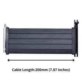 Lian Li Lian Li - PCIE 5.0 Riser Cable Premium PCI-E 16X 5.0 Double Bandwidth Extender Riser Cable Length 200 mm;7.87 Inch. Compatible with PCIe 4.0, Black (PW-PCI-520X)