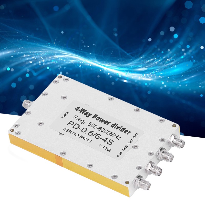 4 Way SMA Power Divider 500 To 6000MHz Small Insertion