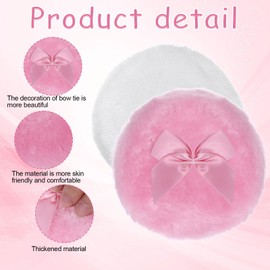 2 Pcs Large Body Powder Puff, 3.5 Inch Powder Puff for Body Powder, Soft Washable Reusable Dusting Powder Puff, Big Fluffy Powder Puff for Wet Dry Makeup Face Body