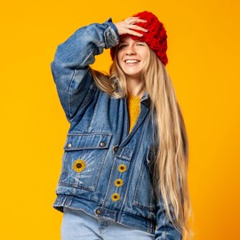 HINZIC 12Pcs Mix Sizes Sunflower Patches Yellow Daisy Embroidered Iron on Patch Spring Summer Sewing Appliques Girls Boys Clothing Backpack Jeans Hats Wedding Back to School Birthday Gift