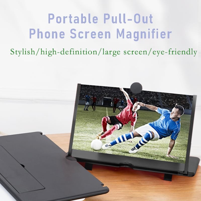 12-inch Phone Screen Magnifier, Foldable Phone Stand with Screen Magnification
