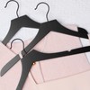 TOPIA HANGER Black Wooden Hangers, Rubber Wood Clothes Hangers with