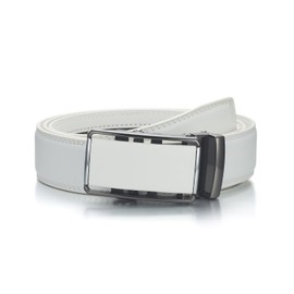 YEHMAN Men's Ratchet Automatic Leather Belt without Holes with Automatic Clasp 3.5 cm Width Adjustable Size for Men, j07 white, 115