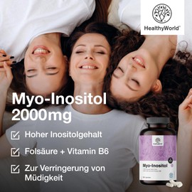 HealthyWorld Mio Inositol 2000 mg for Women - 200 Vegetable Capsules