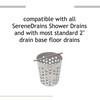 SereneDrains Linear and Square Drain Hair Trap Stainless Steel for