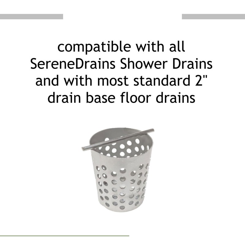 SereneDrains Linear and Square Drain Hair Trap Stainless Steel for