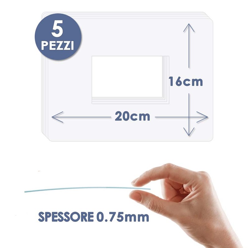 D & D Pack of 5 Transparent Plastic Wall Protectors