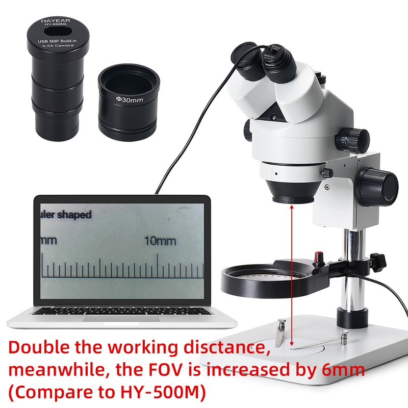 Type-C USB2.0 5MP Microscope Camera Built-in 0.5X Ocular Adapter Clear
