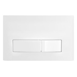 SPARES2GO Luxury Concealed Toilet Cistern Flush Plate Kit for Wall Hung Frame (Gloss White, 245mm x 165mm)