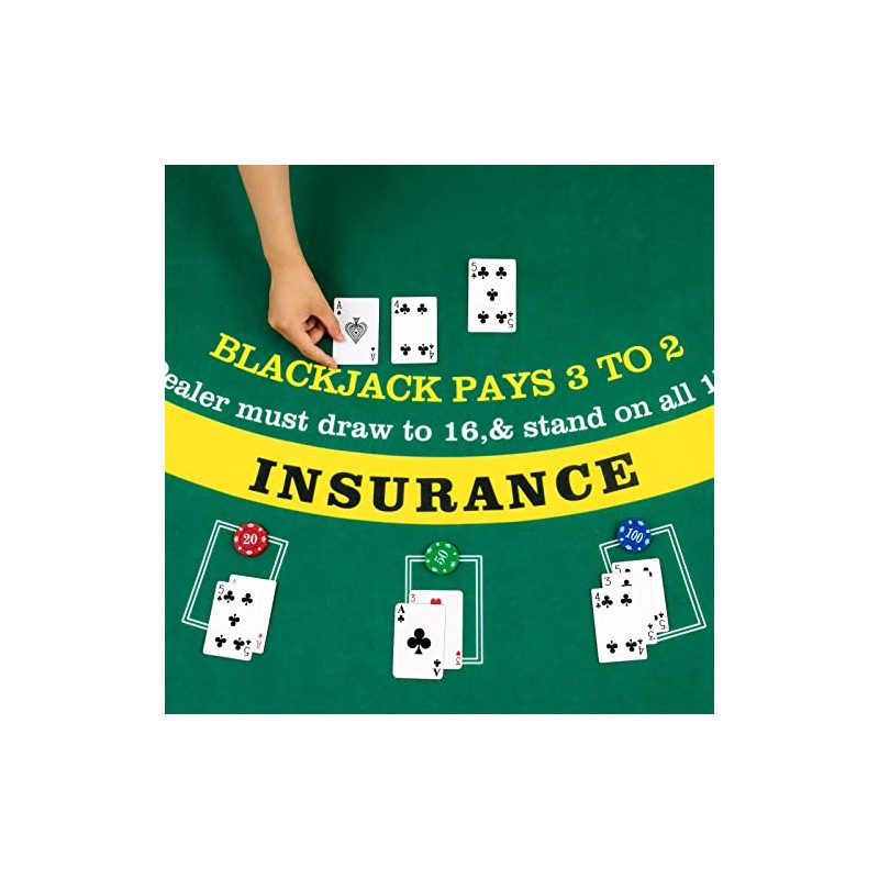 Aoriher Blackjack Game Combo Set, Include Blackjack Layout Felt,Shoe 6