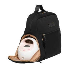 Sarah Wells Fiona Breast Pump Backpack – Machine Washable Neoprene Pump Bag with Insulated Milk Storage, Laptop Pocket & Adjustable Straps – Stylish Breastfeeding Backpack for Work & Travel (Black)