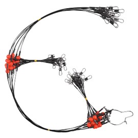 Stainless Steel Fishing Leader Wire Rigs Trace with Swivels Snaps Beads 12pcs/Bag Arms Fishing Lure Tackle Leaders Rigging