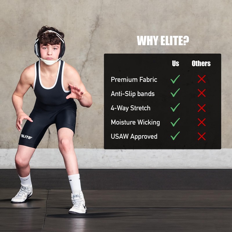 Elite Sports Kids Wrestling Youth Singlet, Standard Boys Wrestling Singlets,