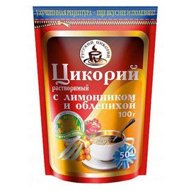 Instant Chicory from Russian Chicory - 100% Pure and Organic Dried Root - Dessert Beverage, Caffeine-Free & Acid Free - 100gr/3.5 oz (Lemongrass & Sea Buckthorn)
