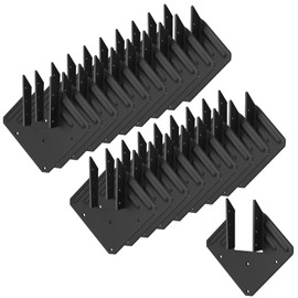 GBGS 20 Pack Black Hurricane Ties for Rafters, 13‑Gauge (2.2 mm), Fits 2x4,2x6 Rafter/Truss‑to‑Wall Connectors, for Roof, Deck, Pergola,Powder‑Coated