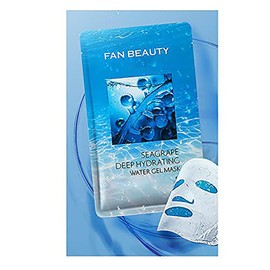 NEW Fan Beauty Secret Seagrape Deep Hydrating Water Facial Gel Mask, 1 Box of 5 Sheets, Moisturizing Anti Stress Facial Sheet Mask