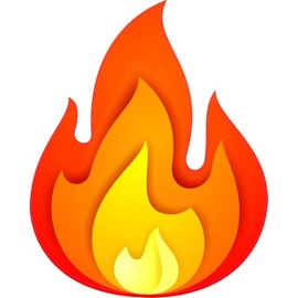 StickerTalk Fire Vinyl Sticker, 4 inches by 5 inches