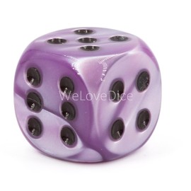 WeLoveBeads W6 Cube (16 mm) in Purple/Black Dots - Made in Germany - Pack of 5