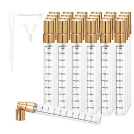 Beomeen 24Pcs 10ML Clear Glass Perfume Travel Refillable Spray Bottles, Mini Perfume Bottle Empty, Portable Cologne Atomizer Sprayer Travel Size Containers Refill Bottles Kit for Toiletries Dispenser