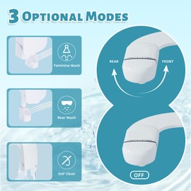 AZYM Bidet Attachment,Non-Electric Ultra-Slim Bidet Attachment for Toilet Seat,Adjustable Water Pressure,Posterior&Feminine Wash(Retractable Dual Nozzles),Self Cleaning Water Sprayer