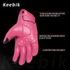 Keebik Goatskin Leather Motorcycle Motorbike Powersports Racing Gloves Reflective Skull