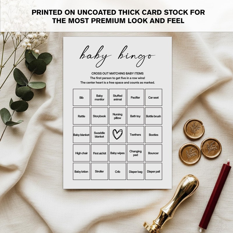 Sahjzk Baby Shower Bingo Cards, 25 Unique Sheets, Gender Neutral