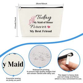 Maid of Honor Gifts Makeup Bag Bridesmaid Gift from Bride Best Friend Friendship Gift Bachelorette Party Gift Cosmetic Pouch Bag Bridal Shower Gifts Wedding Party Gifts Besties Birthday Gift