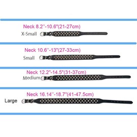 haoyueer Spiked Studded Dog Collar, Adjustable Pu Leather Puppy Collar for Small Medium Dogs Bulldog Pitbull Mastiff Poodle Boxer (M, Hot Pink)