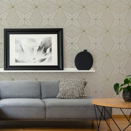 Scott Living SLS3520 Gold Aurum Self Adhesive Wallpaper, Neutral