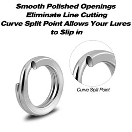 Alwonder 100 Pack Fishing Split Rings Stainless Steel Lure Rings, 9-400LB Hyper Wire Fishing Rings Heavy Duty Saltwater Terminal Tackles Lure Connectors Solid Rings Snap Rings 48LB