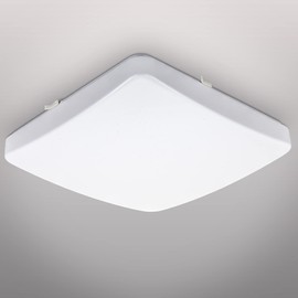 B.K.Licht LED Ceiling Light I 12 W Ceiling Light I 1200 lm I 3000 K Warm White Light Colour I IP20 I Square I 270 x 270 x 82 mm I White