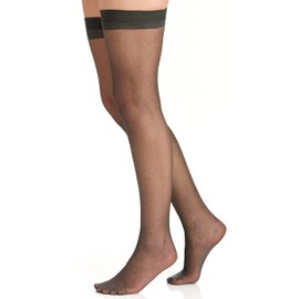 Berkshire Womens All Day Sheer With Invisible Toe Thigh, Off Black, 2X US