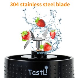 TastLi Licuadora portátil, recargable por USB, licuadora personal para batidos y batidos con bandeja de hielo (Black Pro)