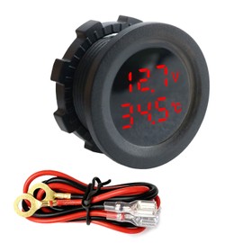MAXWIN KP-MAT01-R Embedded Voltage Measurement Monitor, Voltage, Temperature, 12 V, 24 V, LED Display, Ultra Compact, Temperature Control, LED, Ultra Compact, General, Red
