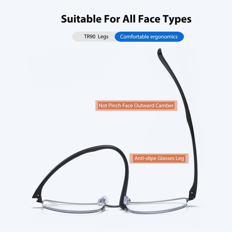 KISSOUL Photochromic Progressive Multifocus Reading Glasses Anti-blue Light Transition Multifocal