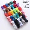 VSUDO VSUDO 80 cm Flat White Grey Shoe Laces for