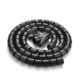 10FT Cable Management Sleeve Cord Bundler 0.8" Diameter w/Zip Clip Cable Zipper Wire Wrap Cord Organizer Cable Tube Hider Flexible & Expandable Home & Office Wire Concealer for PC TV Computer Cinema