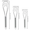 3 Pieces Flat Whisk Stainless Steel Professional Plus Whisk Whisk