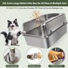 YAOFREELAND All Stainless Steel Litter Box with Lid, 24 "X16