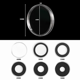 20 Sets Coin Capsules with 6 Sizes Adjustable Protective Foam Seal Coin Holder Case for Coin Collection DC03 (Black EVA Foam Padding, [18/23/28/33/38/46 mm]-20 Sets)