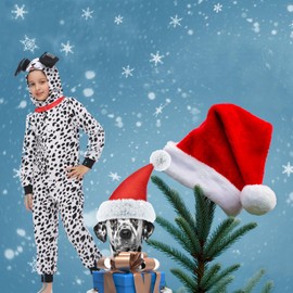 Sincere Party Dalmatian Onesie Costume for Children, Fleece Spotted Dog Onesie Fancy Dress Costume XL (10-12)