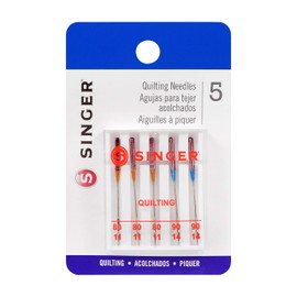 SINGER 44729 Quilting Machine Needles, Sizes 80/11 & 90/14, Multicolor 5 Count