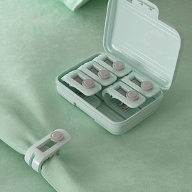 Y8HM 6 Pcs Quilt Duvet Clips, High Elasticity Comforter Clips Quilt Holder Fasteners Anti-Slip Safety Needle with Plastic Gift Boxes (Green)