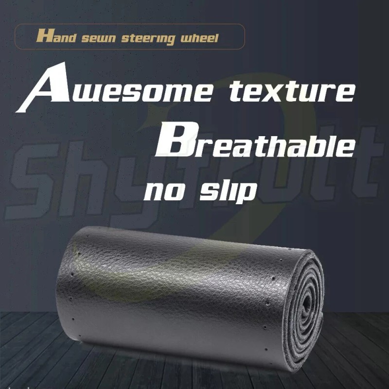 SHYFRULT For 2013-2018 Dodge Ram 1500 2500 3500 -Leather Wrap-Steering