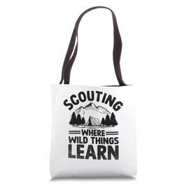 Scouting Where Wild Things Learn Camping Scout Scouts Tote Bag